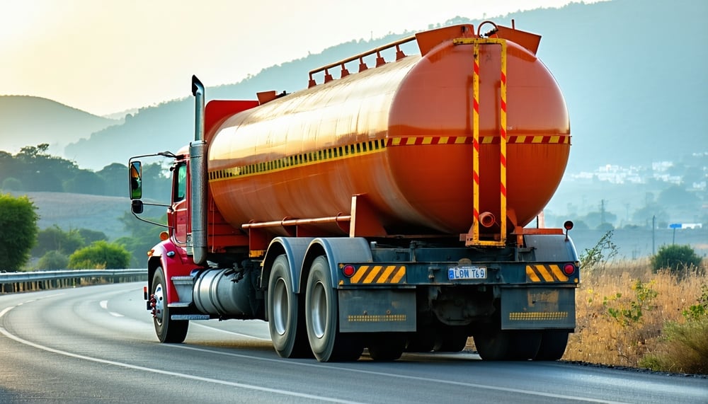 Camión cisterna transportando combustibles en carretera mexicana